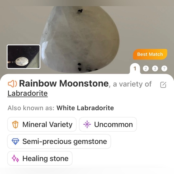 Handcrafted sterling silver rainbow moonstone and agate dangle earrings - Picture 4 of 5